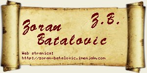 Zoran Batalović vizit kartica